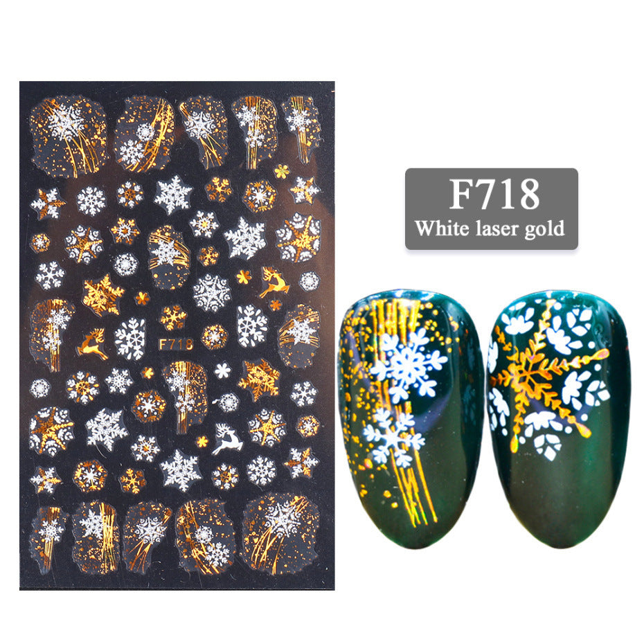 New Nail Stickers 3D Christmas Series Two-color Golden Laser Snowflake Thin Stickers Nail Art Design Nail Art Stickers New Nail Stickers 3D Christmas Series Two-color Golden Laser Snowflake Thin Stickers Nail Art Design Nail Art Stickers